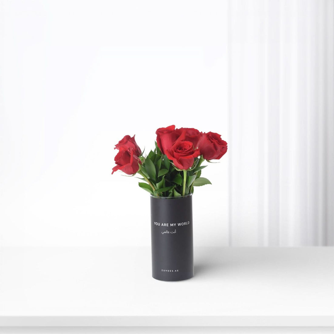 6 Roses In You Are My World Vase - Zuvees.ae