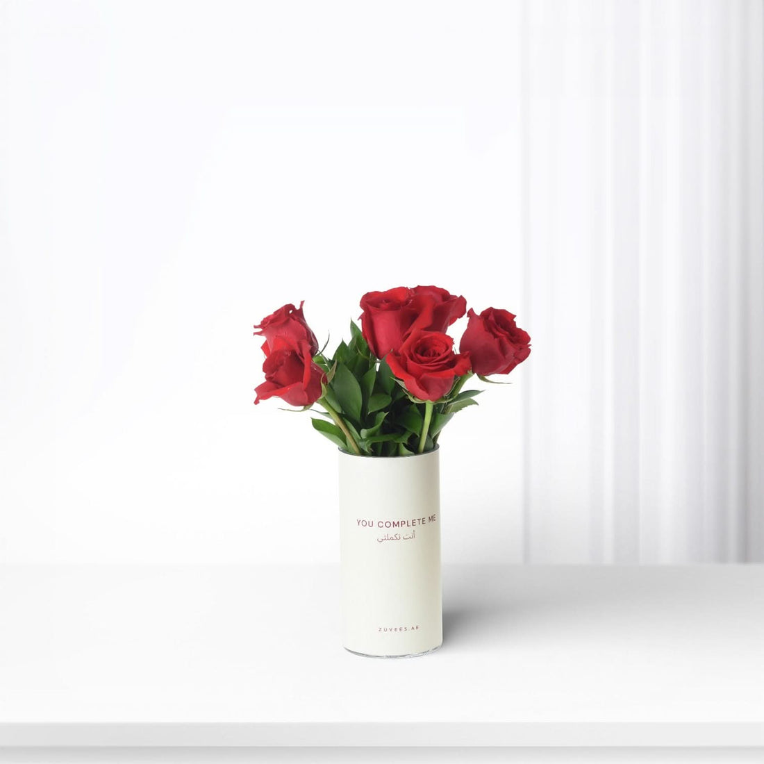 6 Roses In You Complete Me Vase - Zuvees.ae