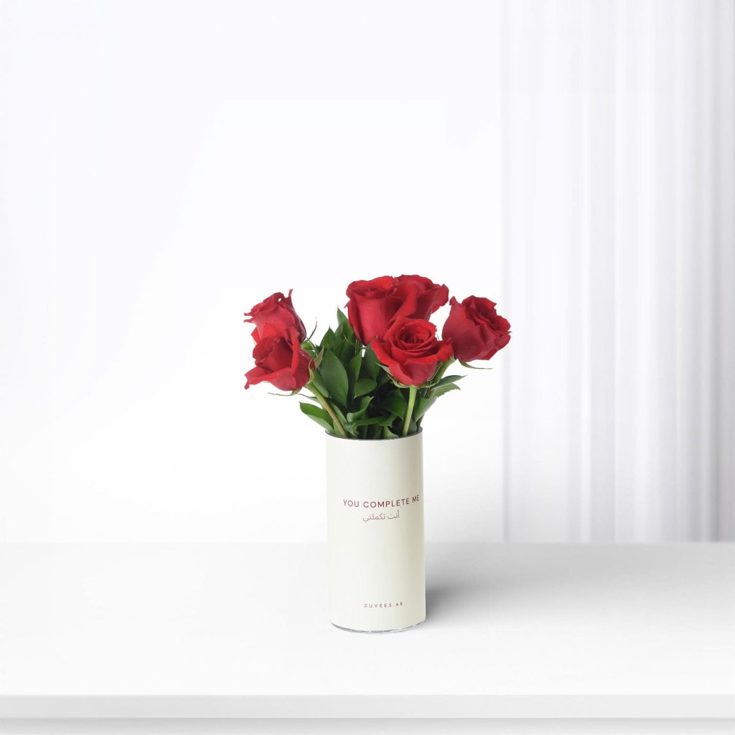 6 Roses In You Complete Me Vase - Zuvees.ae