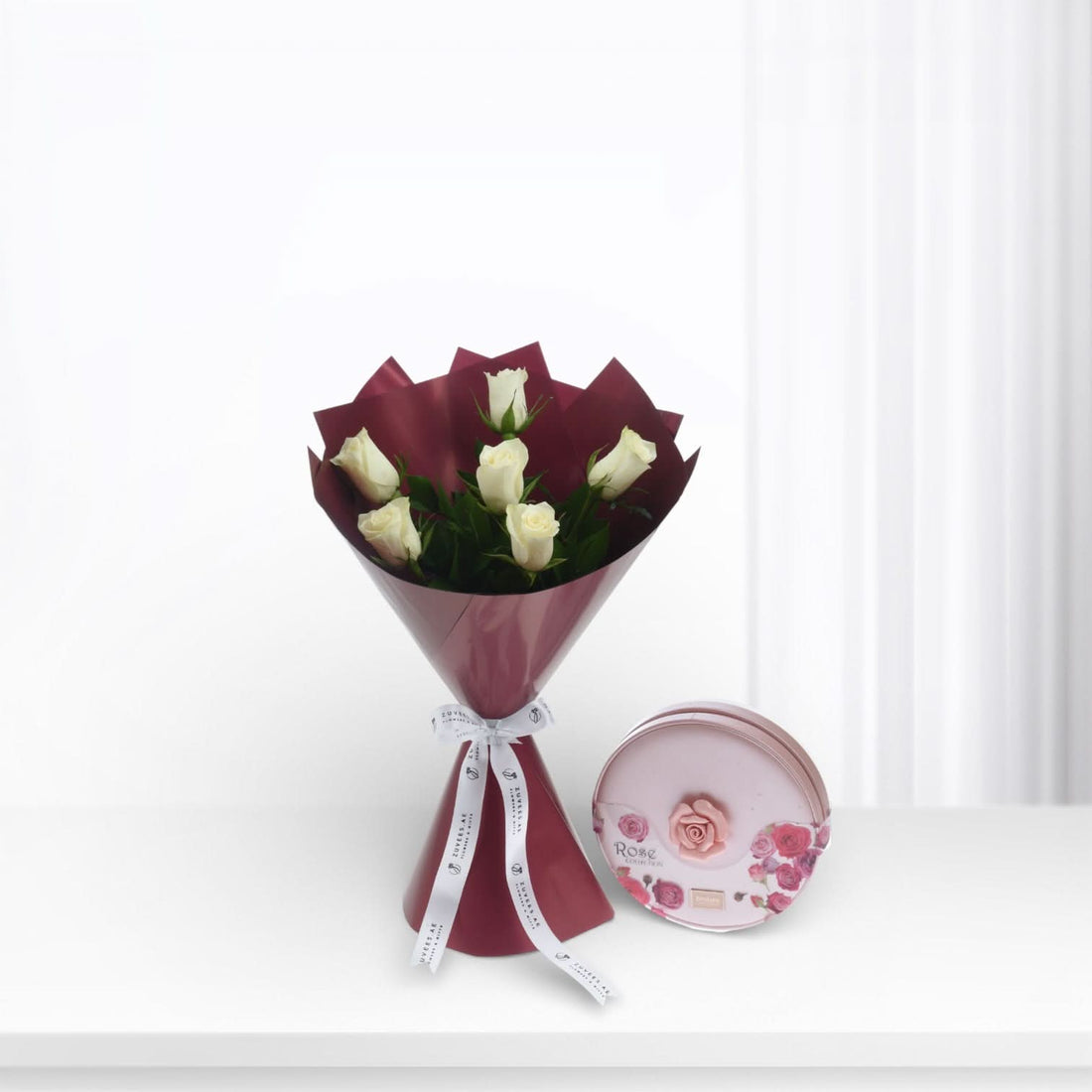6 Whites Bouquet Chocolate Combo - Zuvees.ae