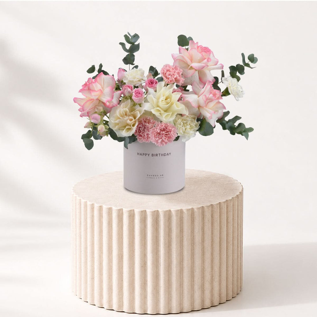 Blush Serenity Birthday Bloom Box - Zuvees.ae