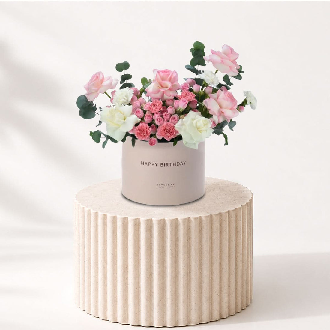 Blush Serenity Birthday Bloom Box - Zuvees.ae