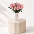 24 Pink Roses in Happy Birthday Vase - Zuvees.ae