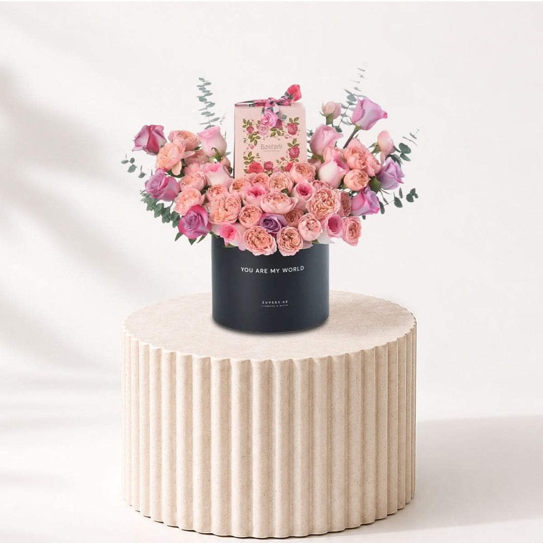 Pink Lovely Garden Special Box with Bostani Chocolates - Zuvees