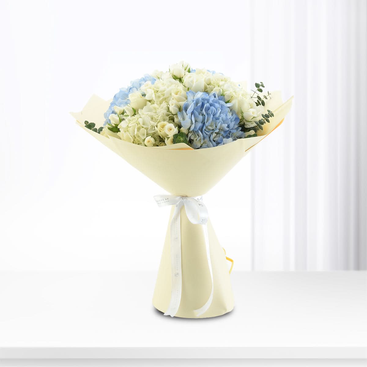 Azure Clouds &amp; Ivory Roses Bouquet