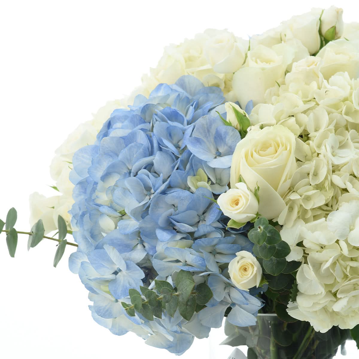 Azure Clouds &amp; Ivory Roses Vase