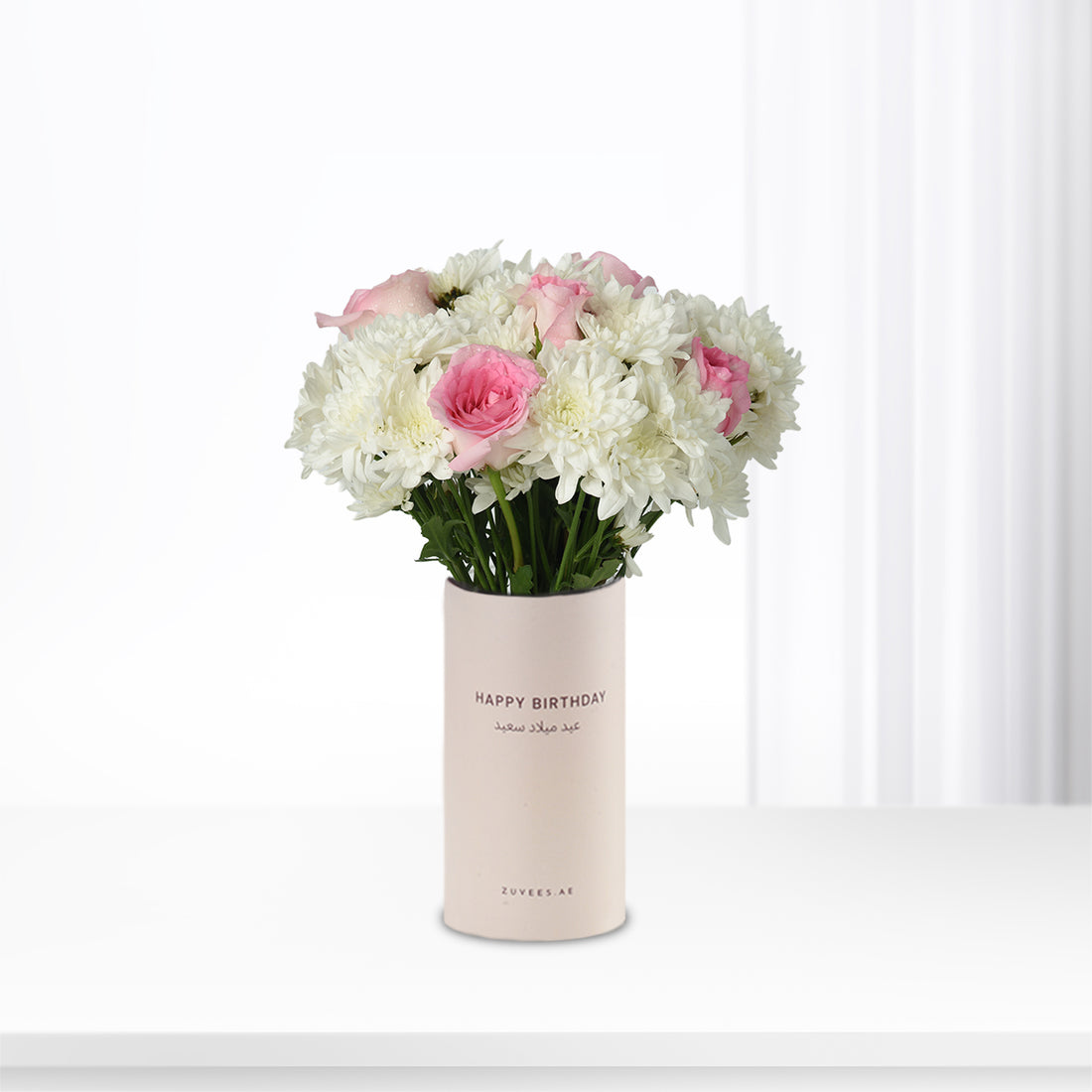 Blooming in Pink Birthday Vase - Zuvees.ae