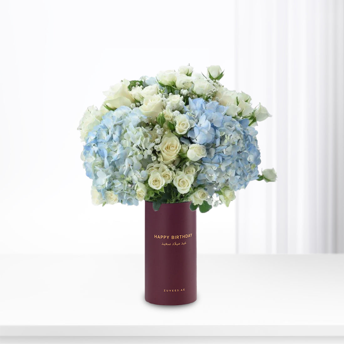 Blue Bliss in Birthday Vase - Zuvees.ae