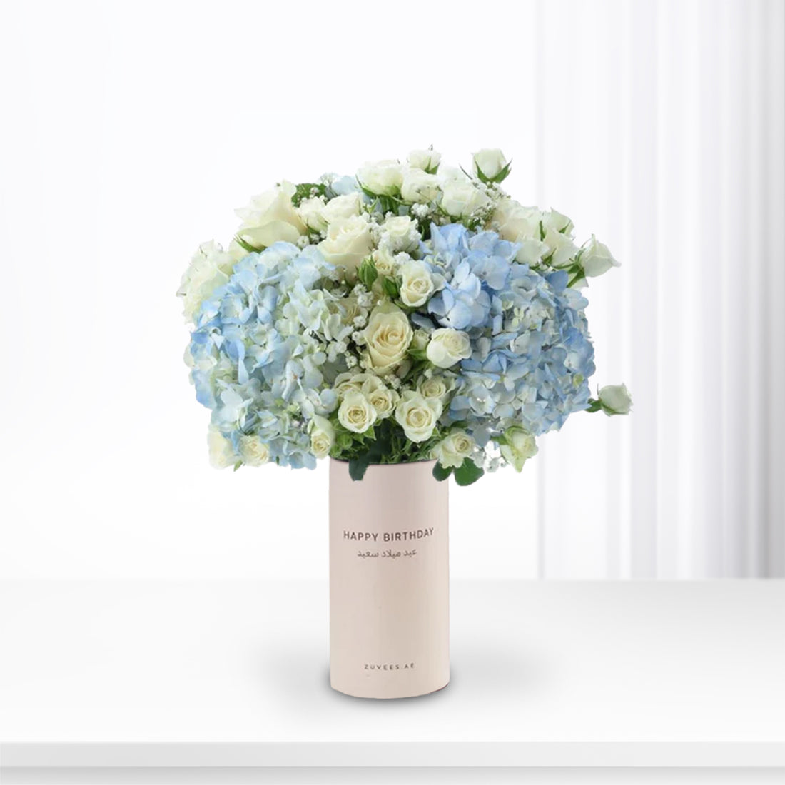 Blue Bliss in Birthday Vase - Zuvees.ae