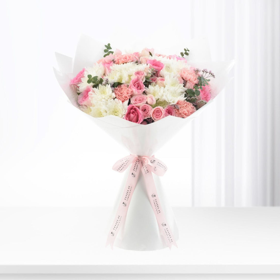 Blush &amp; Snow Bouquet - Zuvees.ae