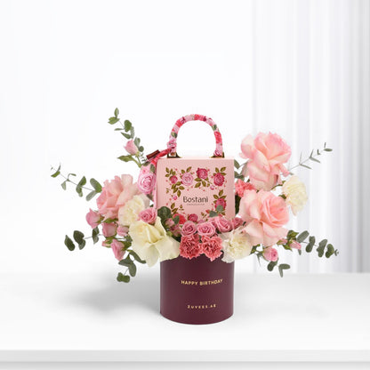 Blushing Delight Birthday Bloom &amp; Chocolate Combo - Zuvees.ae