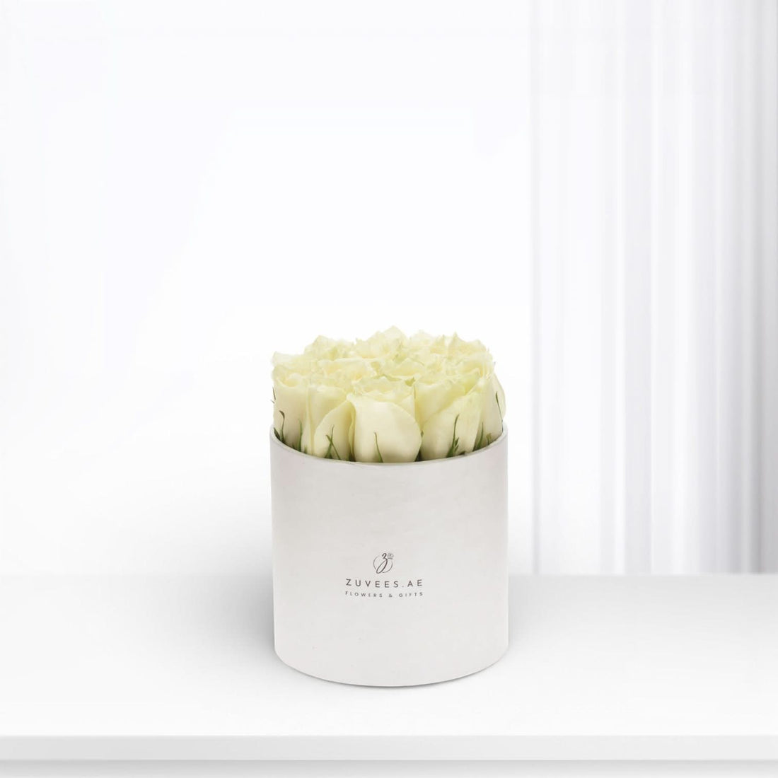Calm White Roses in Box - Zuvees.ae