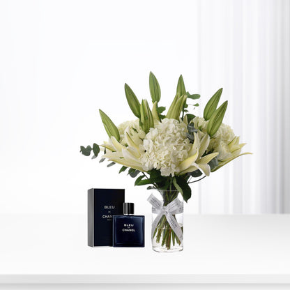 Celestial Bloom Glass Vase Perfume Combo - Zuvees.ae
