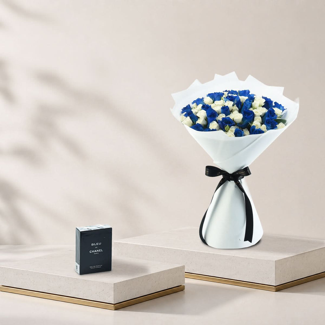 Crown of Sapphire Bouquet with Bleu De Chanel EDP