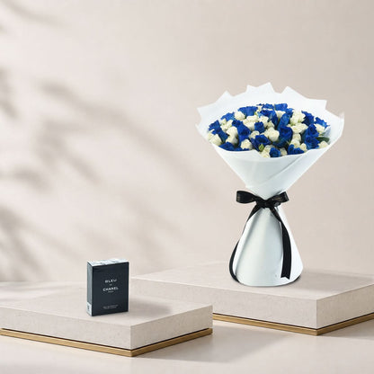 Crown of Sapphire Bouquet with Bleu De Chanel EDP