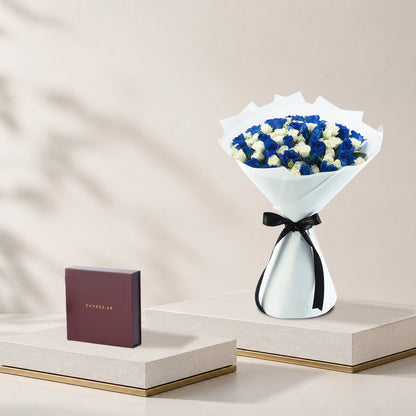 Crown of Sapphire Bouquet Chocolate Combo
