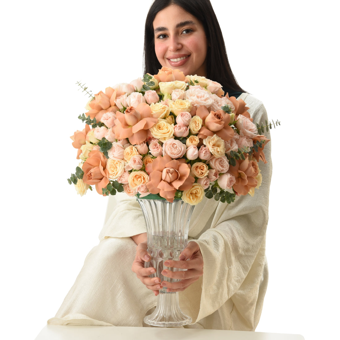 Desert Blush Dome Crystal Vase - Zuvees.ae