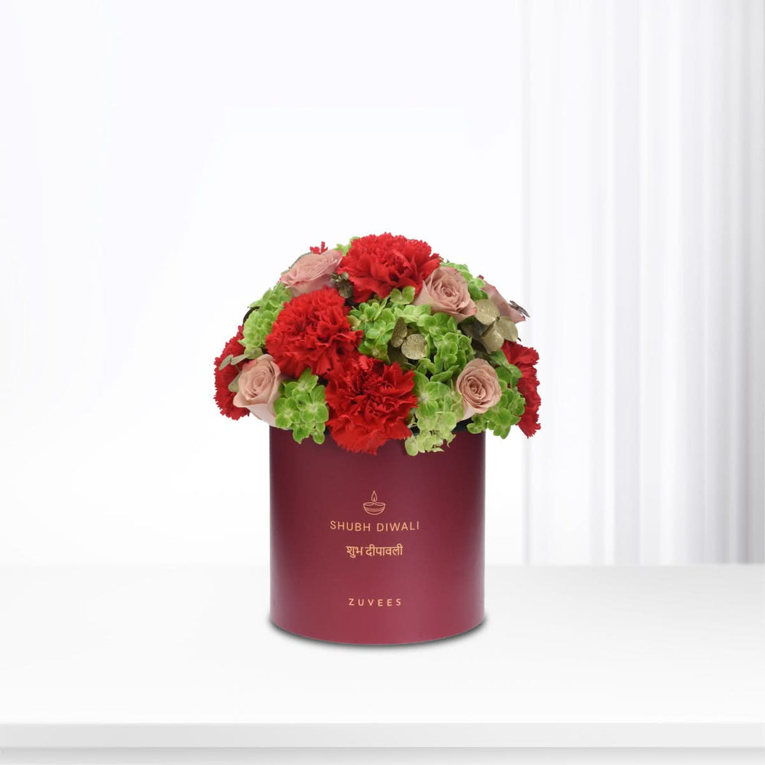 Diwali Cappuccino Rose &amp; Orange Carnation Box - Diwali Gifts