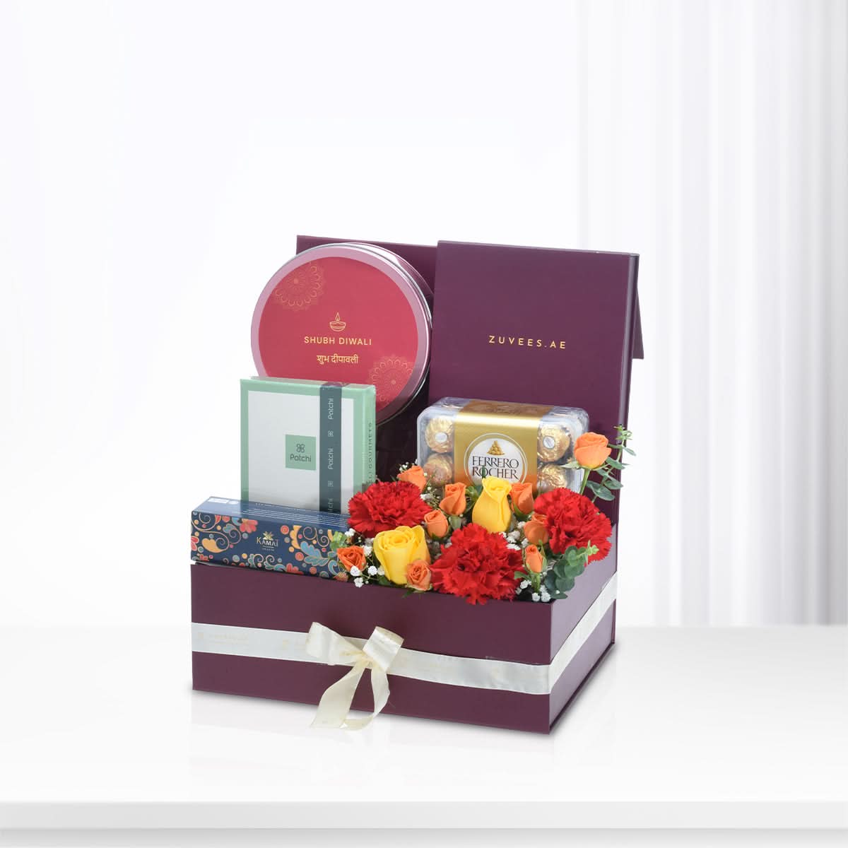 Diwali Festive Bloom &amp; Chocolate Gift Hamper - Diwali Gifts