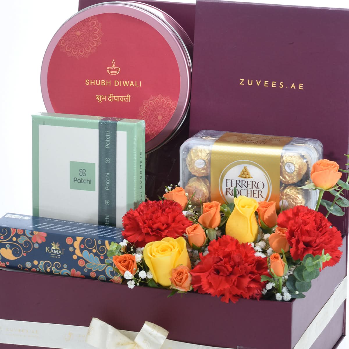 Diwali Festive Bloom &amp; Chocolate Gift Hamper - Diwali Gifts