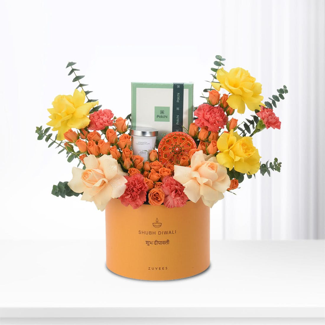Diwali Golden Bloom &amp; Chocolate Gift Box  - Diwali Gifts