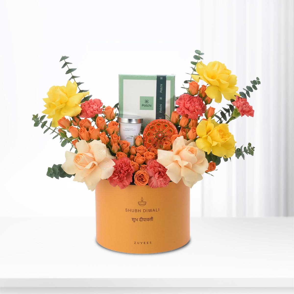 Diwali Golden Bloom &amp; Chocolate Gift Box  - Diwali Gifts