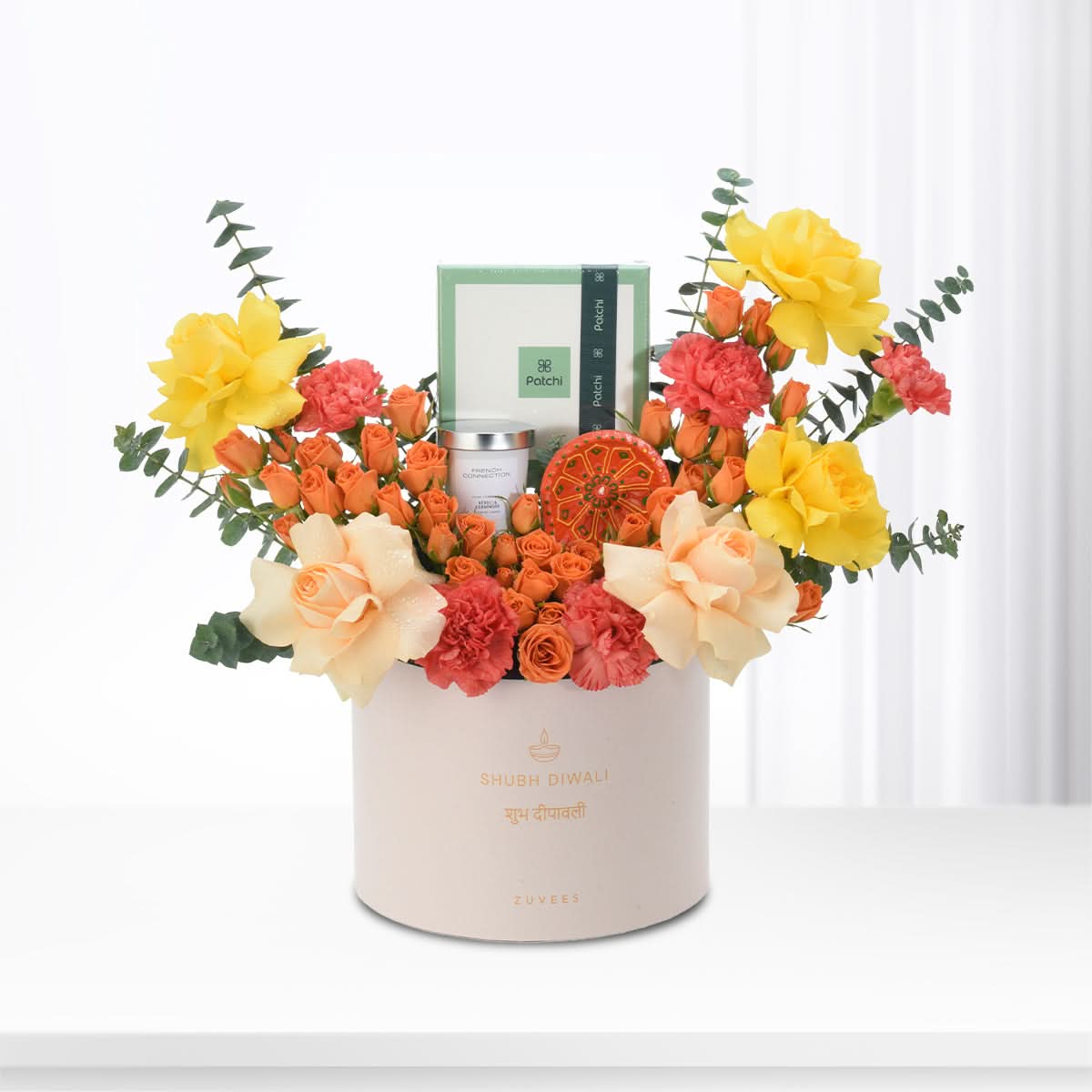 Diwali Golden Bloom &amp; Chocolate Gift Box  - Diwali Gifts
