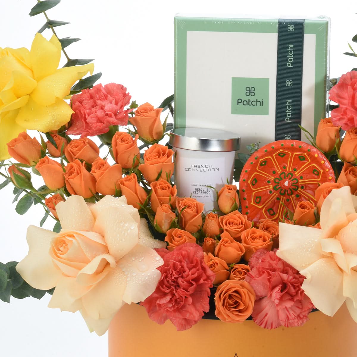 Diwali Golden Bloom &amp; Chocolate Gift Box  - Diwali Gifts