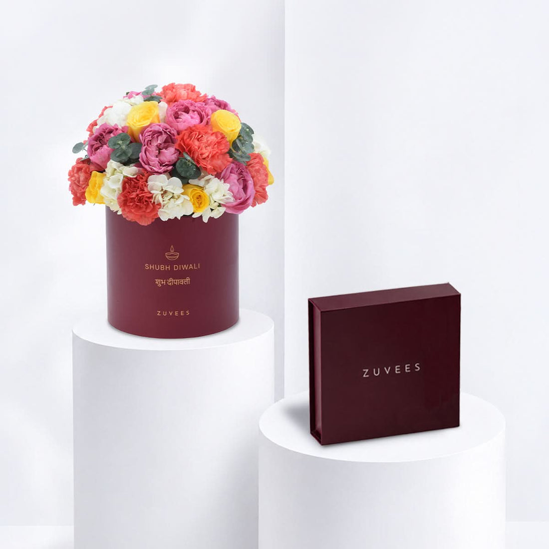 Diwali Mix Floral Bloom Red Box Chocolate Combo - Diwali Gifts