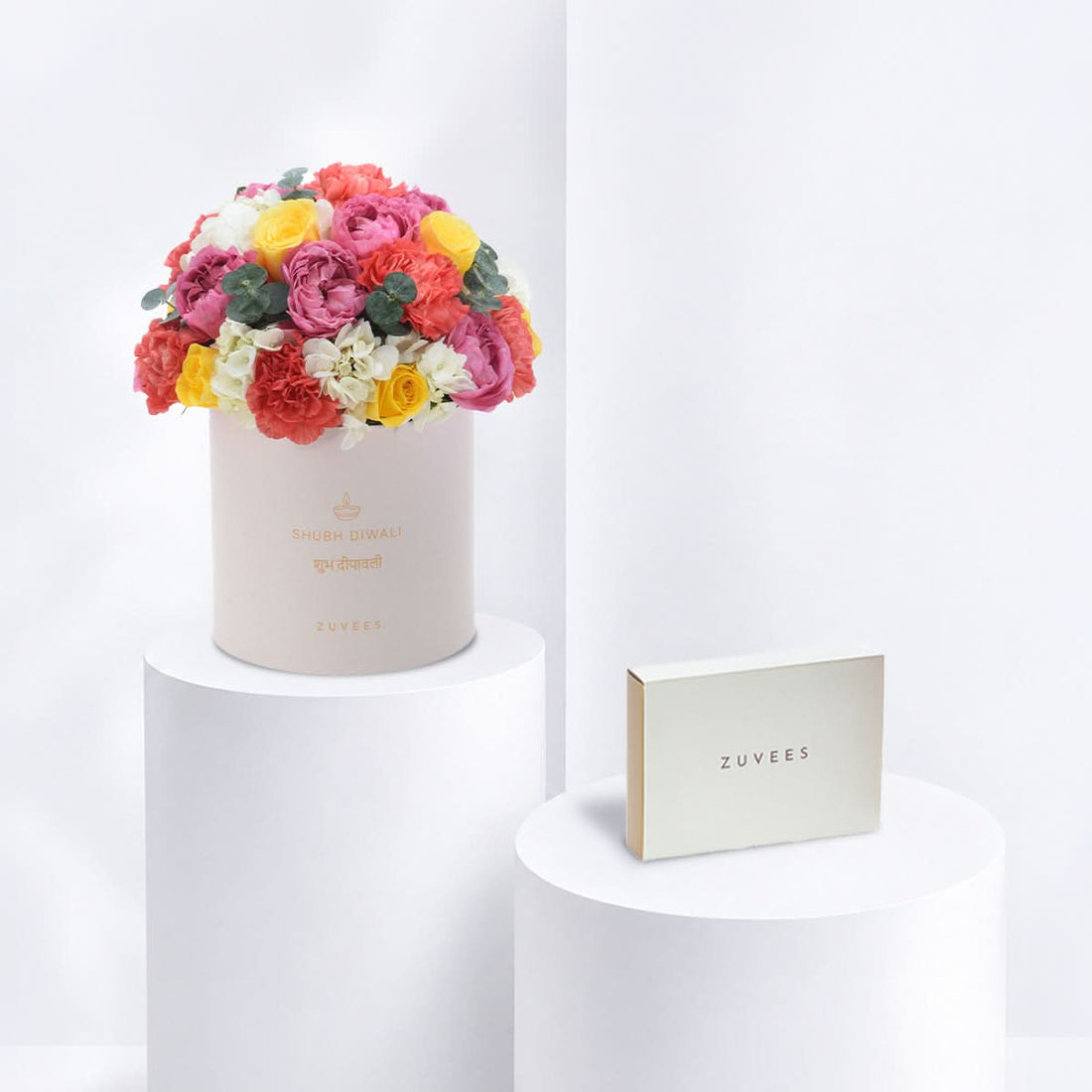 Diwali Mix Floral Bloom White Box Chocolate Combo - Diwali Gifts