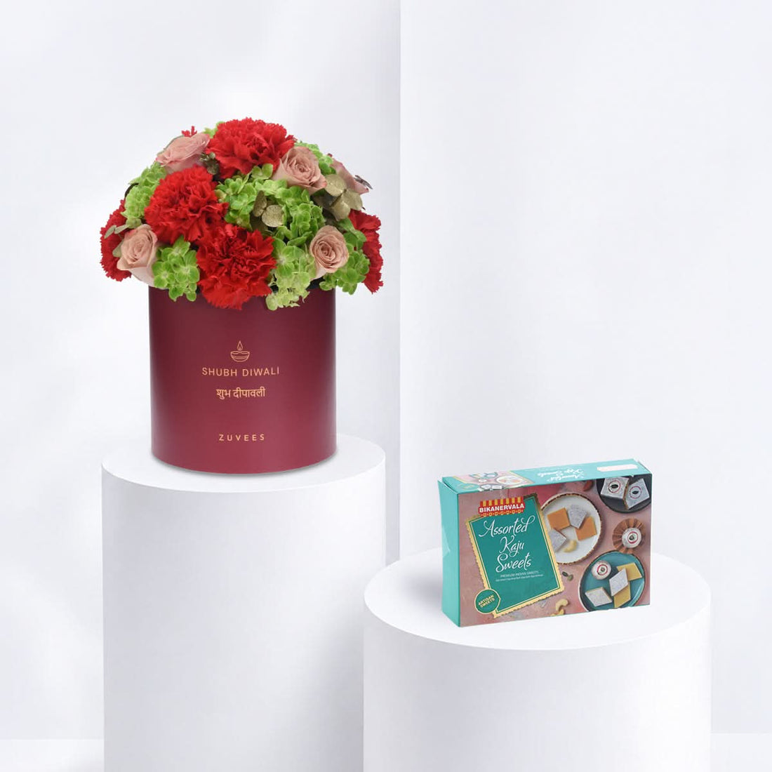 Diwali Cappuccino Rose &amp; Orange Carnation Box - Diwali Gifts