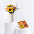 Diwali Sunflower & Peach Flower Vase Diya Set Combo - Diwali Gifts