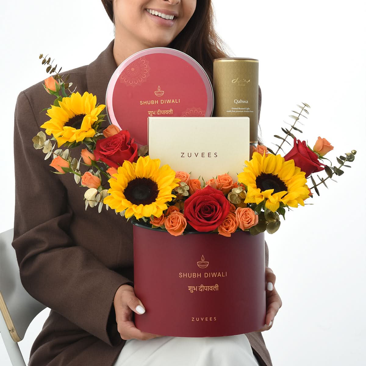 Diwali Sunflower &amp; Qahwa Coffee Gift Box - Diwali Gifts