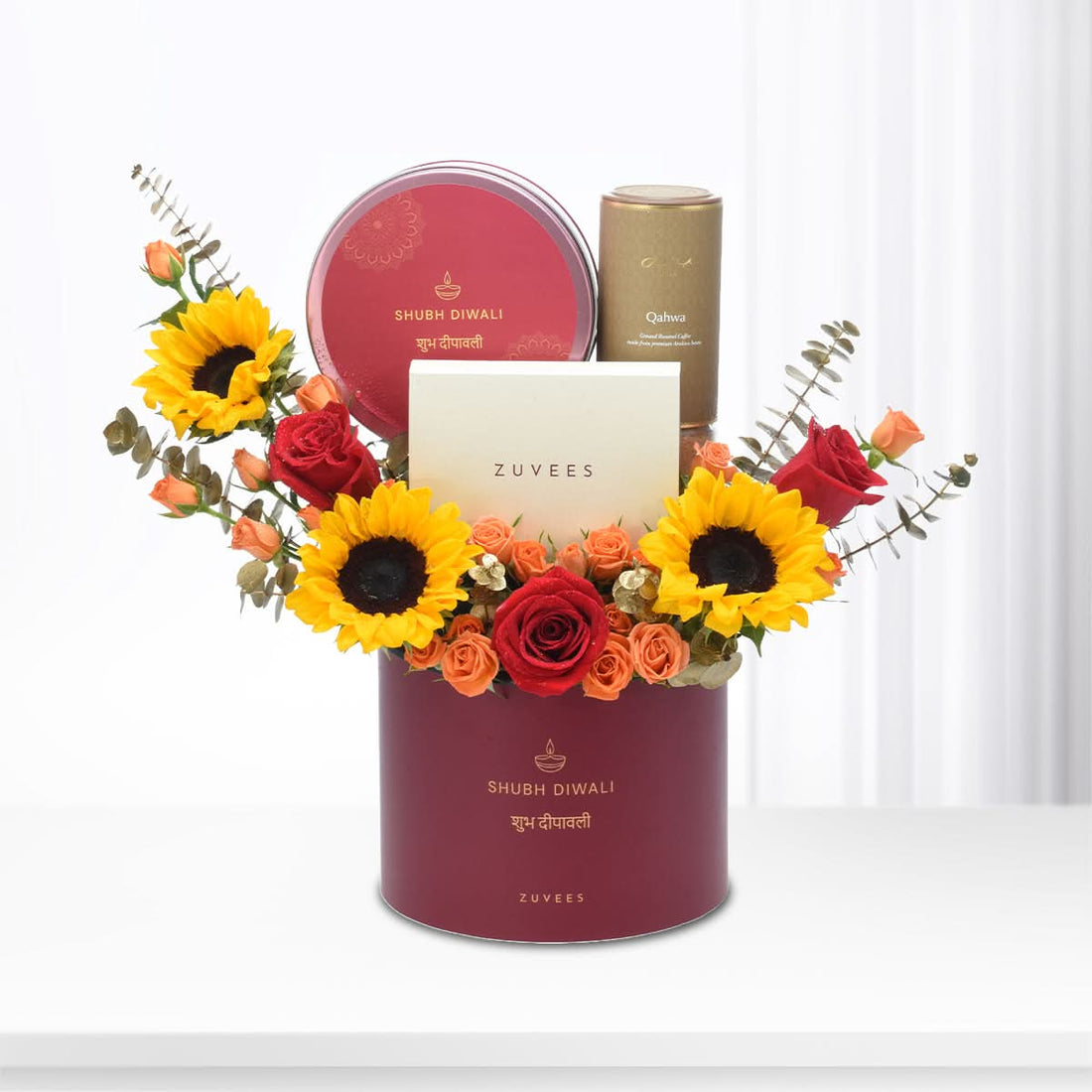 Diwali Sunflower &amp; Qahwa Coffee Gift Box - Diwali Gifts