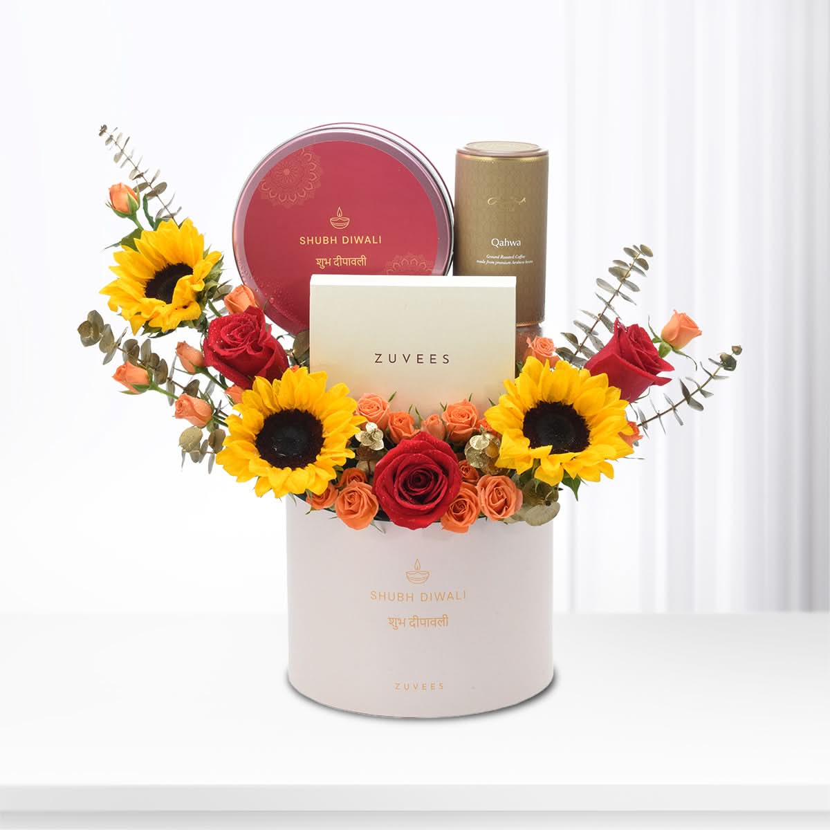Diwali Sunflower &amp; Qahwa Coffee Gift Box - Diwali Gifts