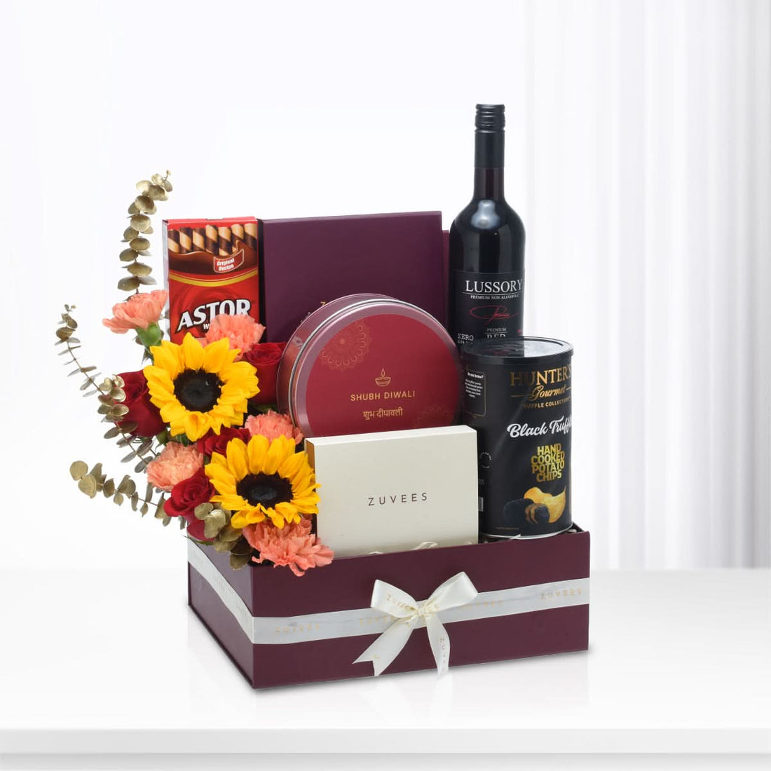 Diwali Sunflower &amp; Red Rose Gift Hamper