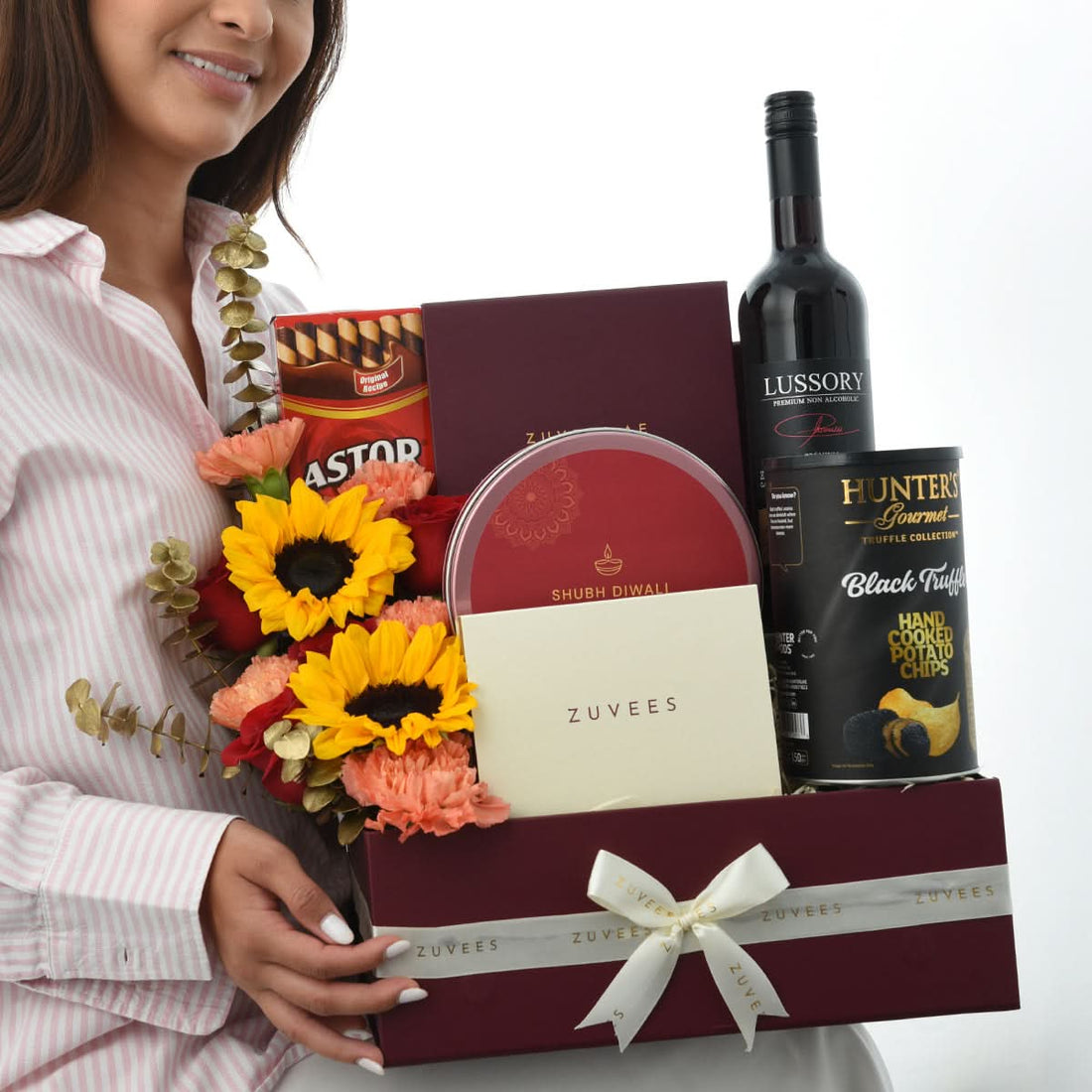 Diwali Sunflower &amp; Red Rose Gift Hamper