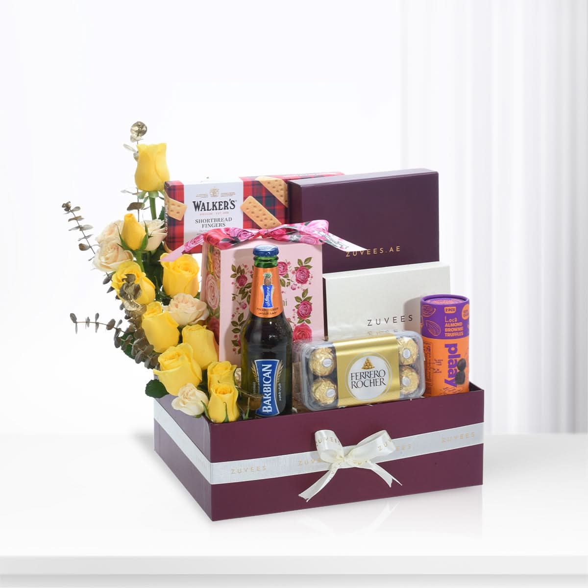 Diwali Yellow Rose &amp; Chocolate Gift Hamper - Diwali Gifts