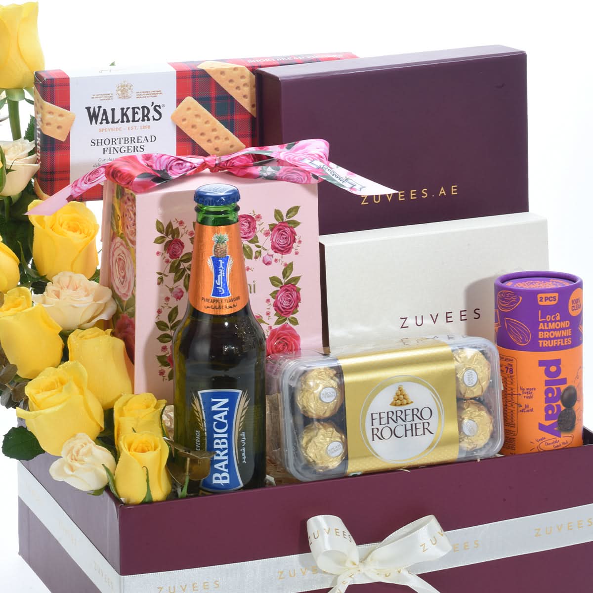 Diwali Yellow Rose &amp; Chocolate Gift Hamper - Diwali Gifts
