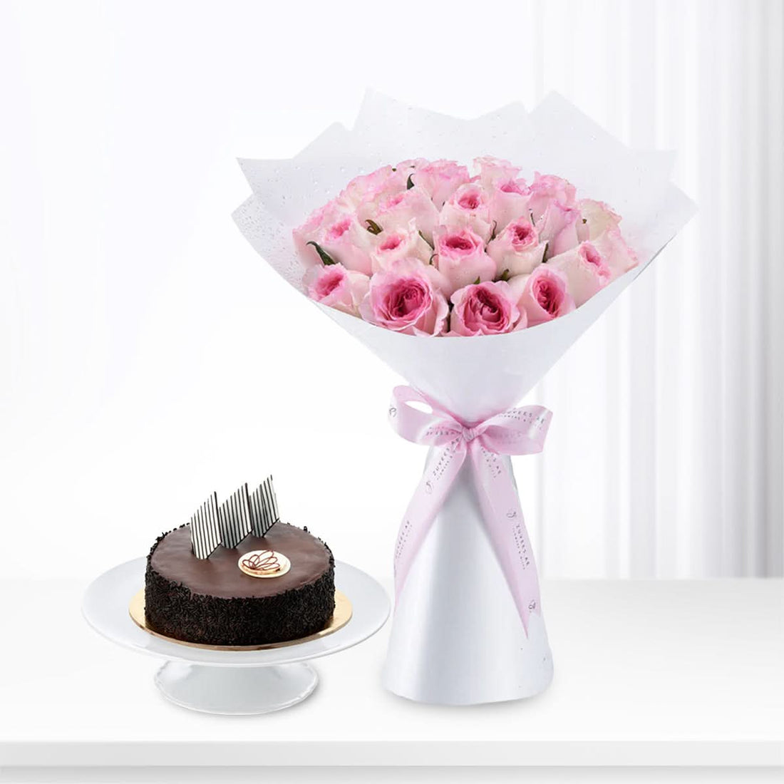 Enchanting Pink Rosebud Cake Combo - Zuvees.ae