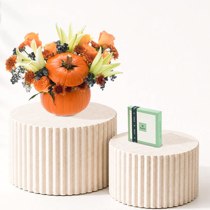 Halloween Lily and Mix Flowers Pumpkin Chocolates Combo - Halloween Gifts