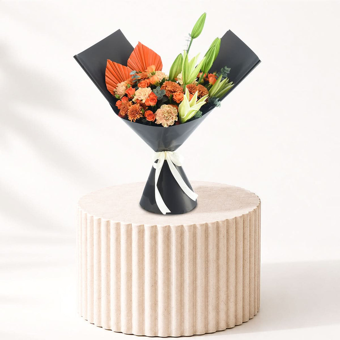 Halloween Lily and Orange Rose Bouquet - Halloween Gifts