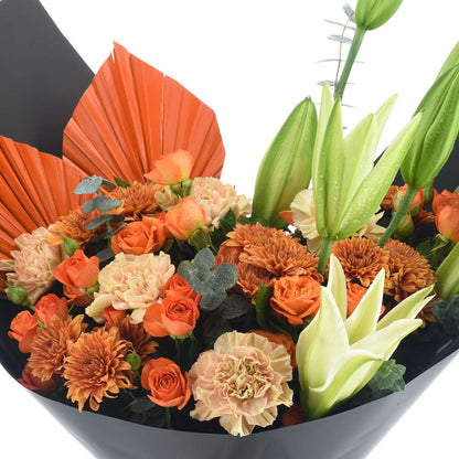 Halloween Lily and Orange Rose Bouquet - Halloween Gifts