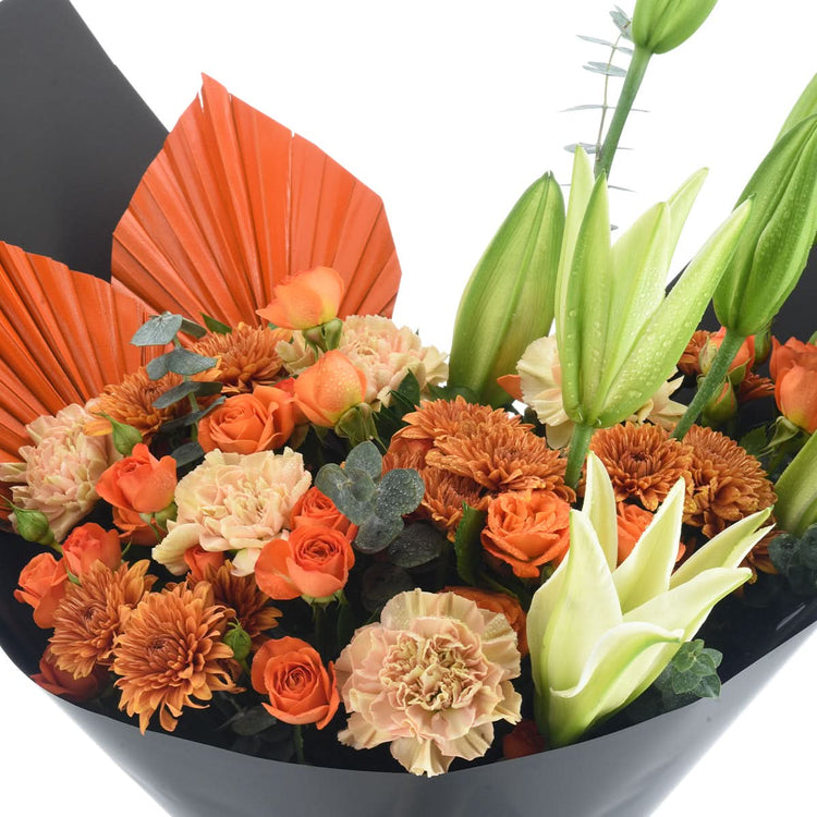 Halloween Lily and Orange Rose Bouquet - Halloween Gifts