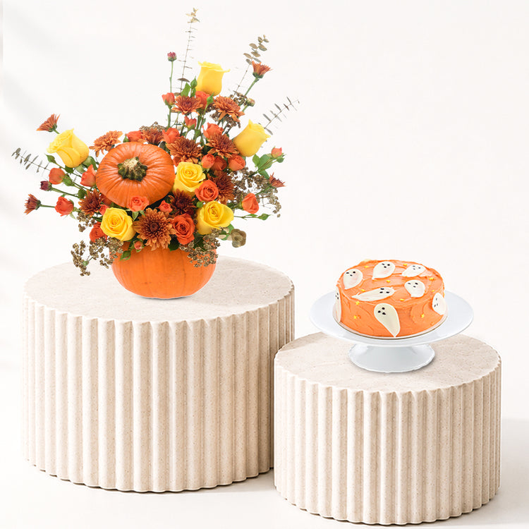 Halloween Mix Roses In Pumpkin Cake Combo - Halloween Gifts
