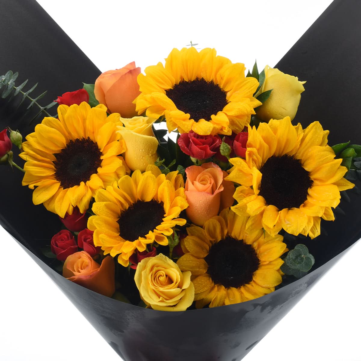 Halloween Mixed Rose and Sunflower Bouquet - Halloween Gifts