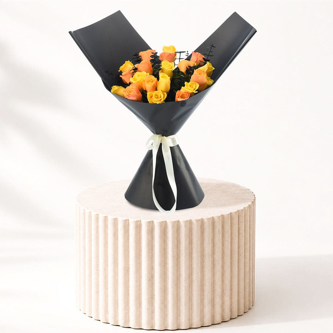 Halloween Orange and Yellow Roses Bouquet - Halloween Gifts