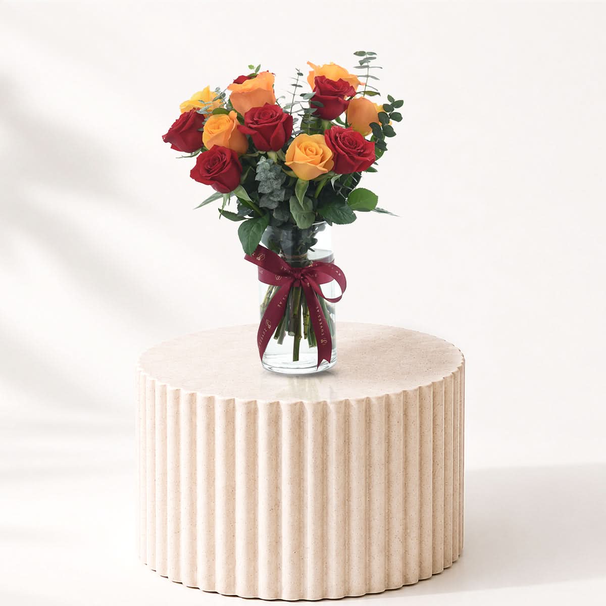 Halloween Red and Orange Roses Vase - Halloween Gifts
