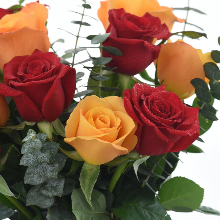 Halloween Red and Orange Roses Vase - Halloween Gifts