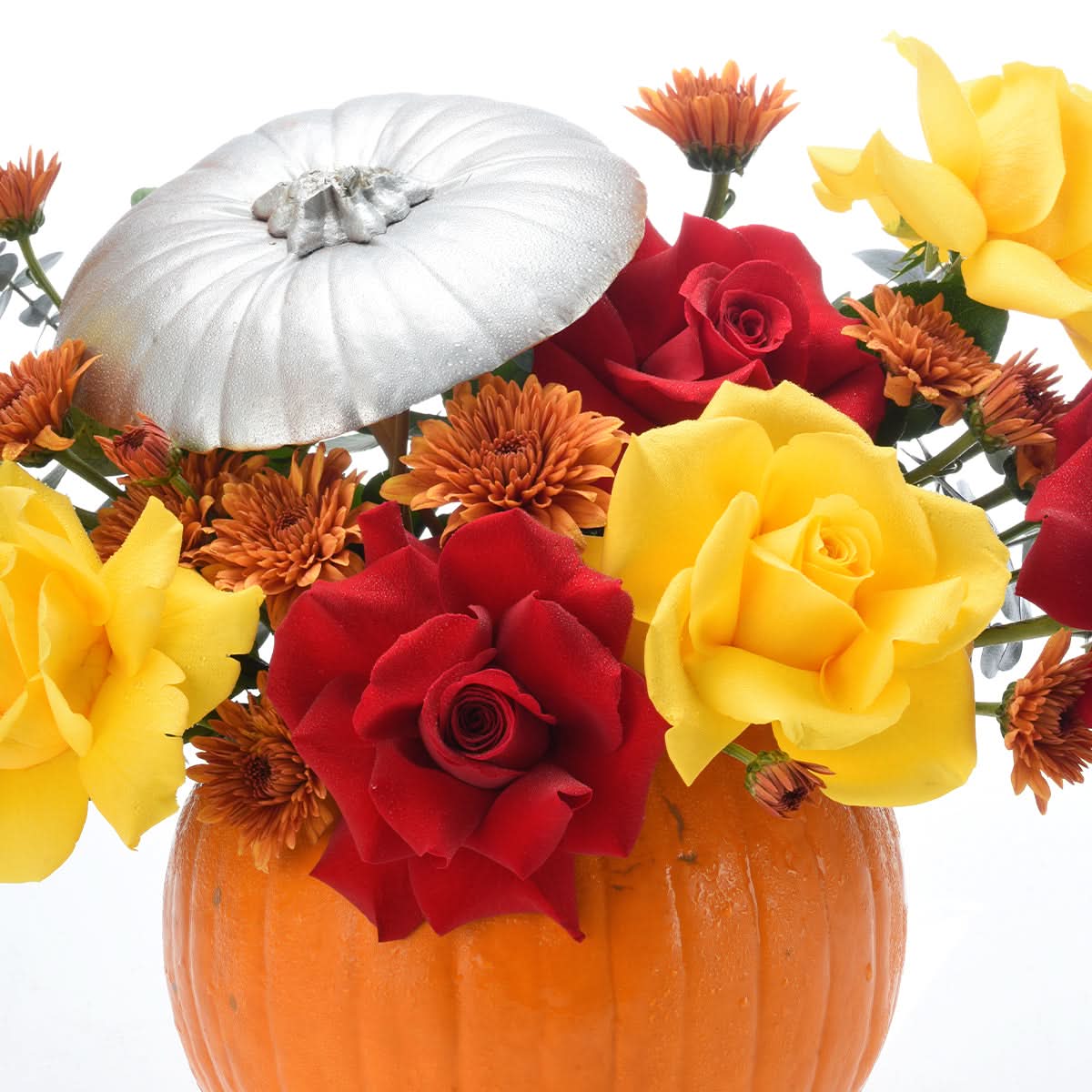 Halloween Rose Flowers in Pumpkin - Halloween Gifts